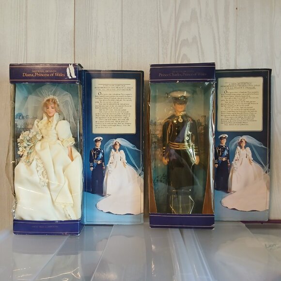Set of 2 VTG 1982 Prince Charles and Princess Diana of Wales 12" Wedding Dolls - Picture 2 of 16